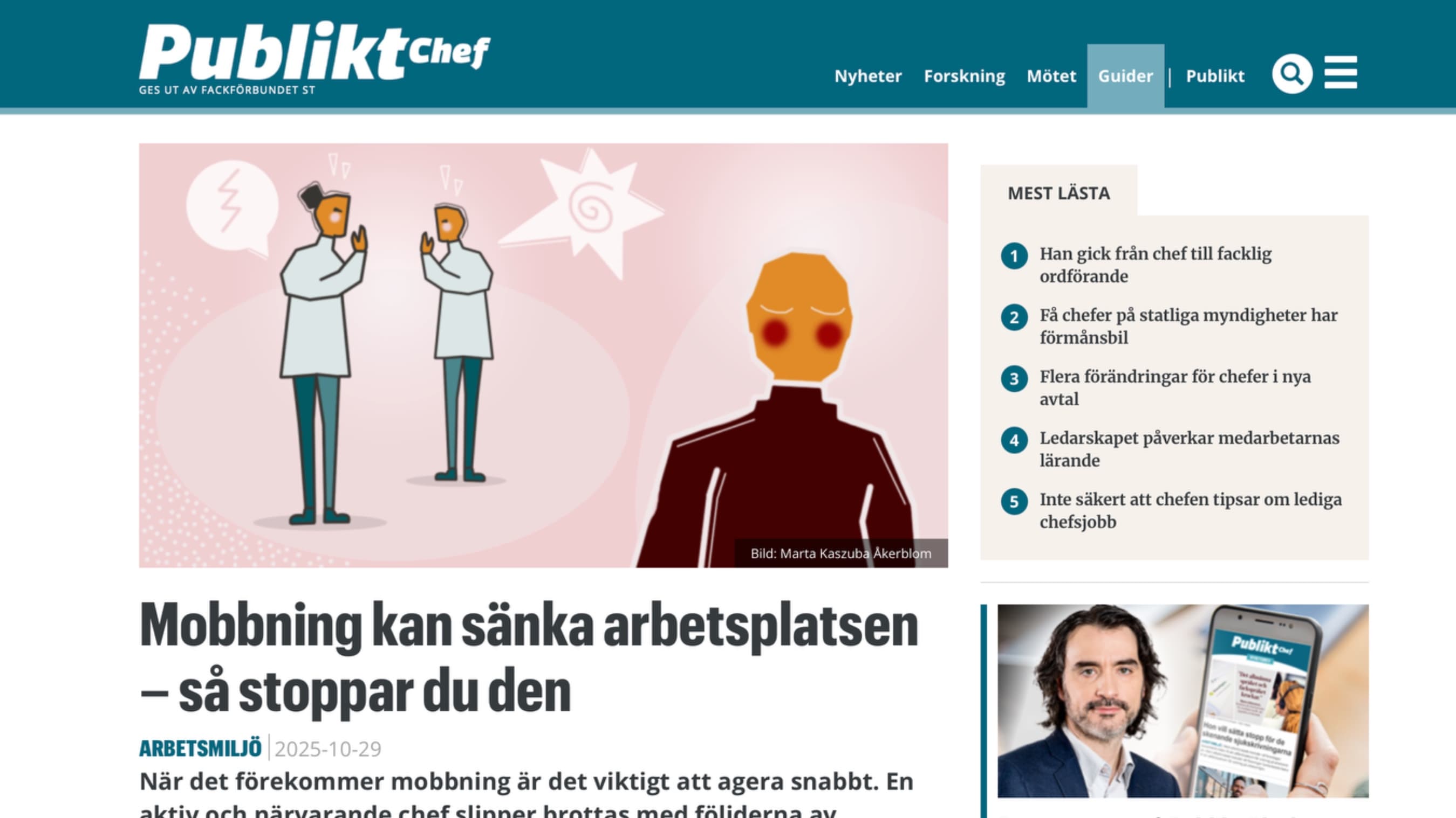 Johan intervjuad i tidningen Publikt Chef